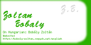 zoltan bobaly business card