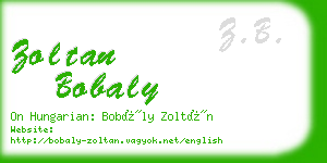 zoltan bobaly business card